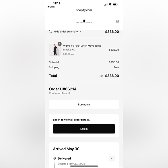 Women's Faux Linen Maya Tunic 
Black / XL - Picture 8 of 9